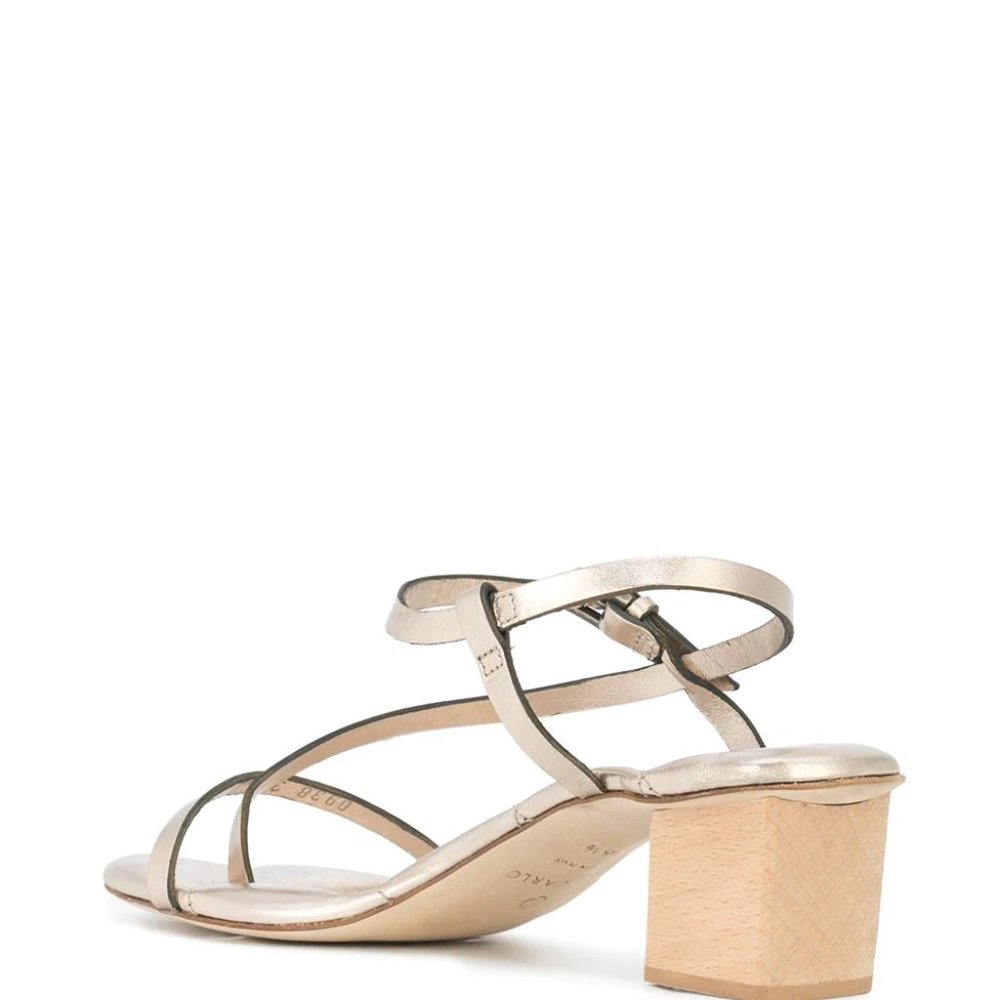 Del Carlo Quilted Insole Chunky Heel Sandals - Picture 3 of 8
